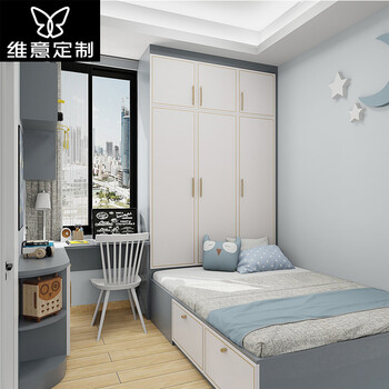 Weiyi customized tatami bed, wardrobe, whole house customization, bedroom space customization, single bed, multifunctional tatami customization, custom gold