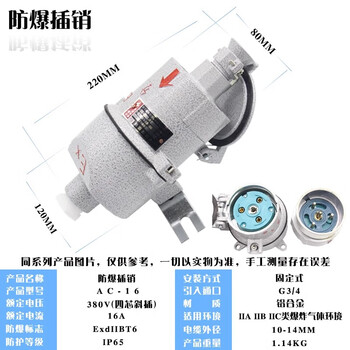 Yuqunhui customized explosion-proof plug ac-16/380v four-core oblique plug