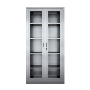 Jingku kinkoccl201 stainless steel glass file cabinet storage cabinet industrial equipment cabinet workshop tool classification storage cabinet glass