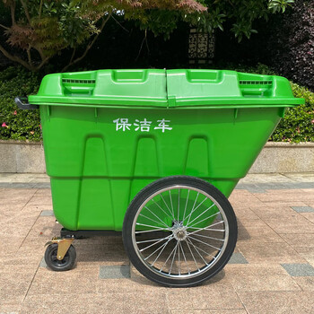 400l sanitation four-wheel garbage truck cleaning trolley large outdoor plastic trash can property dump truck 400l green imported new material thickening