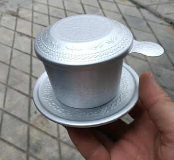 Vietnam drip pot household hand-brewed aluminum coffee filter cup coffee powder drip cup 50ml white exquisite medium drip pot