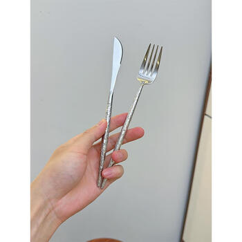 Baichang single tree grain table knife and fork set household 304 stainless steel high-looking steak cutting knife, fork and spoon 304 tree grain table knife + table fork