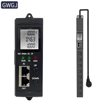 Gwgj 485modbus communication protocol total voltage current power total power consumption single-phase three-phase 8-bit 12-bit 16-bit smart pdu cabinet socket 16a input 8-bit 10a output vertical installation 3*2.5 2m line