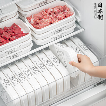 Home katei story japanese refrigerator storage box frozen meat compartment box frozen fresh box food packing box food grade refrigerator special japanese imported graduated fresh box 800ml 5-piece set