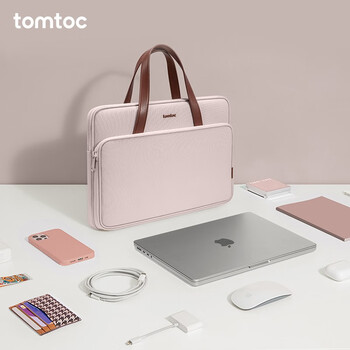 Tomtoc laptop bag 14 inches for women apple laptop bag a11 for macbook pro/air m2 vanilla mud 14 inches