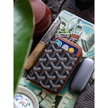 Chuangjingyixuan prohibits illegal modification of women's key bags, high-end portable car key bags, niche men's universal multi-function keys, black, hanging buckle + two-in-one key bag + car key c