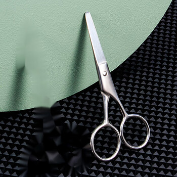 Sailotou selected stainless steel round head nose hair scissors beard scissors makeup scissors eyebrow scissors small beard scissors beauty scissors 1 pack