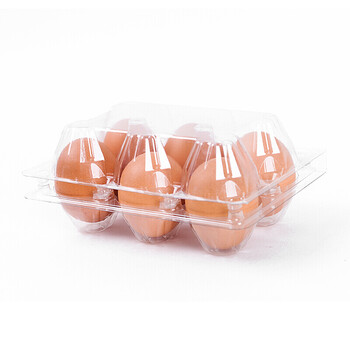 Haiyanzhitian 6-piece egg tray disposable egg plastic box 100-piece transparent egg packaging box 1200-piece 6-piece egg tray (suitable for 45g-58g eggs