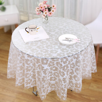 Houdafu disposable tablecloth for home, hotel, hotel, thickened large tablecloth, conference plastic round tablecloth, round 2.8m peony 5 sheets (splicing style)