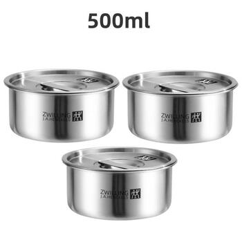 Zwilling german steaming bowl 304 stainless steel steamed egg bowl baby steamed egg custard bowl with lid steamed egg stew pot brand new stock steamed delicious 3 pieces about 13.03cm long 1 inch 304 steamed egg bowl