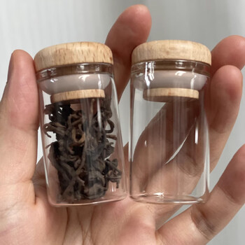 Aseblarm small mini exquisite portable tea can transparent glass bottle household sealed can moisture-proof tea travel storage can 20ml press 3 pack 30*50mm