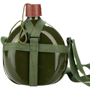 Jiwen flat kettle, camouflage kettle, outdoor old-fashioned aluminum kettle for soldiers, 1 liter, about 2 kilograms of water - i75 standard version