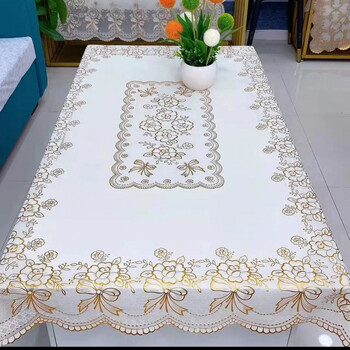 Diyazhi european tablecloth waterproof hand washable pvc dining table coffee table rectangular hot stamping plastic tablecloth hot stamping tablecloth 100 wide * 150 long