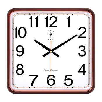 Polaris (polaris) perpetual calendar wall clock living room 2025 new silent home quartz clock wall hanging modern electronic calendar clock wood grain color 40*40 cm