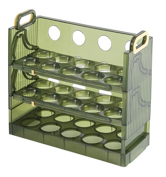 Mushroom bean refrigerator egg tray side door storage box special fresh-keeping box kitchen egg reversible storage rack three layers can hold 30 eggs