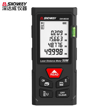 Shendawei laser distance meter millimeter high precision infrared distance measurement handheld electronic ruler indoor room measurement ruler 50 meter physical level sw-ms50