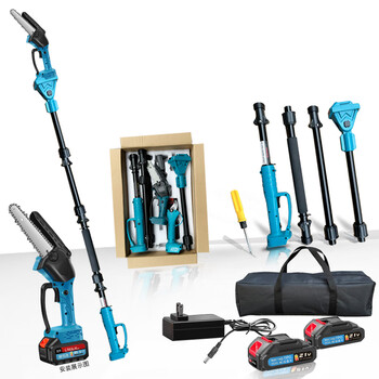 Jiehong rechargeable high-branch saw retractable electric extension pole lithium-ion pruning branch garden fruit tree one-hand saw electric agricultural tool 4-section pole can cut 4 meters high brushless saw 8ah2 electric