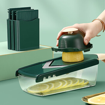 Lemon household potato shredder stainless steel multifunctional kitchen garlic radish slicer slicer