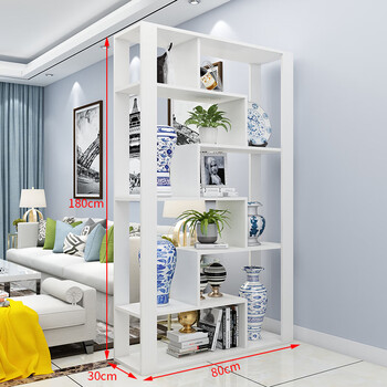 Zuosibao simple modern storage rack chinese style partition multi-layer display rack bogu rack ornaments duobao pavilion screen household tea rack 80 long 30 wide 180 high warm white