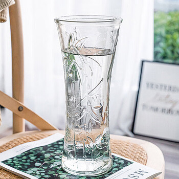 Extreme space glass vase living room decoration desktop decoration hydroponic flower arrangement transparent lucky bamboo large vase round mouth