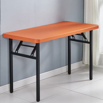 Sijiali plastic folding table training table household plastic long dining table portable outdoor stall push table picnic table b type orange reinforced flat folding table