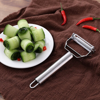 Rexton cucumber slicing knife large eggplant zucchini grating radish tool stainless steel double-head shredding scraper dual-purpose shredding / slicing