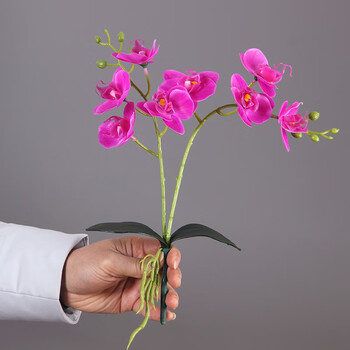 Aizebao pu hand-feel butterfly orchid simulation flower bonsai set fake flower orchid potted living room table decoration interior decoration purple one