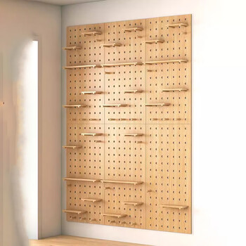 Lin's boy hole board storage rack solid wood custom hanging board wooden entrance hall accessories hole wall board log bookshelf storage package 60x120 original color