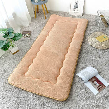 Sleeping mat on truck, large car sleeper mattress, large truck, truck, car rest, single thickened anime soft top, lamb velvet camel color anti-slip style, thickened 6 cm 60*110cm crib