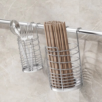 Delwins304 stainless steel chopstick holder, chopstick barrel hanging rod, spoon, chopstick cage box, cutlery cage, chopstick holder, kitchen shelf supplies k-614 (304) small size