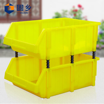 Guxiang thickened slanted mouth storage box, parts box, hardware classification box, plastic box, storage box, warehouse shelf organizing box (slanted mouth box yellow r6 no. 500x350x185mm) can be customized