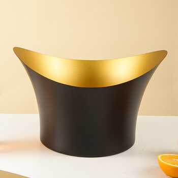 Vinos large stainless steel ice bucket champagne bucket creative ingot ice cube bucket ice grain bucket bar ktv club commercial beer red wine whiskey home party ice bucket wine set black handleless - about 9l + ice clip