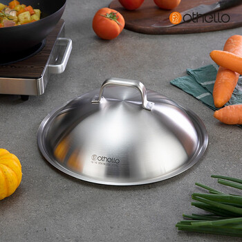 Oudro food grade 304 stainless steel 18/10 stainless steel pot lid 32/34/36cm one-piece pot lid with steam hole 28cm steel lid with steam hole