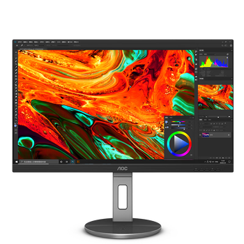 99% new aoc 27-inch 4k hd ips wide color gamut hdr400 type-c90w rotating lift built-in speaker energy-saving office computer monitor u27n3r
