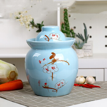 Thick ancient and thin modern pickle jar household pickle jar thickened sichuan pickle jar pickled pickle jar ceramic sealed double cover pickled egg type a capacity 14 catties of water