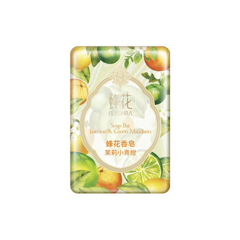 Bee flower sandalwood soap 125g woody fragrance soap bath fragrance face wash hand soap single block cleaning soap jasmine little green orange-new product 125g 1 block