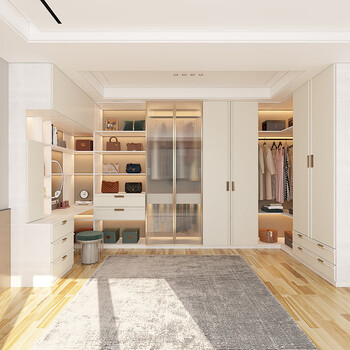 Oppolia wardrobe customization, bedroom cloakroom dressing table integrated, whole house customization wardrobe storage, whole wardrobe customization, customization fee, actual payment can be deducted from the equal amount of payment