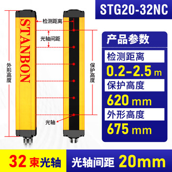 Shit anbang through-beam safety grating stg light curtain sensor punch sensor switch stg2032nc default distance 2.5 meters