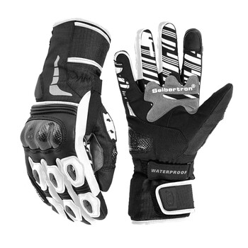 Seibertron cybertronian motorcycle gloves autumn and winter cycling gloves motorcycle carbon fiber waterproof coldproof warm leather men and women spw-2 white waterproof coldproof windproof adult m (corresponding to shoe size 41-42)
