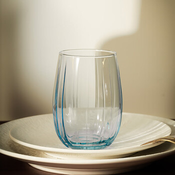 Pasabahce imported glass lead-free water cup beverage beer cup 380 ml 1 piece 420405 blue