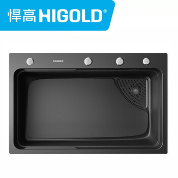 Higold bl3.0pro multifunctional handmade sink 920297f/920298f stainless steel dishwashing sink 750*480*231 matte black + stone pattern 920298f without faucet