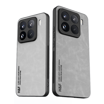 95% new, suitable for xiaomi mi 15pro mobile phone case, xiaomi mi 15pro protective cover, upgraded skin texture, lambskin frosted lens, all-inclusive personalized silicone for men and women - smoke gray