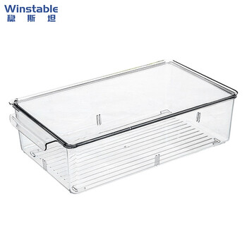 Wenstan w727 drawer storage box sealed box pet large capacity transparent storage box with lid tall model with lid 37*21*10cm