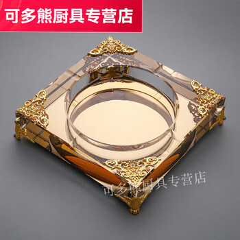 Sailotou crystal glass home living room bar shop ashtray 15c jinjiaotu a type comes with anti-slip mat