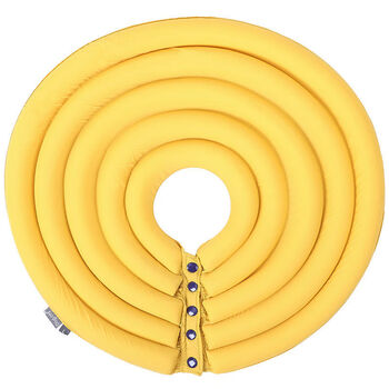 Doglemi dolemi pet dog elizabeth collar button soft collar cat sterilization anti-licking and anti-scratch headgear collar ginger yellow l size - recommended neck circumference 28-34cm