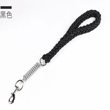 Hippie dog short leash, medium and large dog leash, golden retriever labrador leash, one-step spring dog leash, single leash, black (70 cm long)
