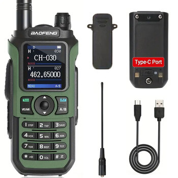 Baofeng uv-21 walkie-talkie one-click frequency matching type-c long-distance outdoor car radio green single pack