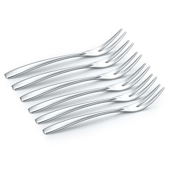 Lucuku 304 stainless steel snack picks and fruit forks, exquisite food-grade snack picks, cake and mooncake forks, 6-pack
