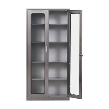 Wanzun stainless steel glass cabinet storage cabinet 1200*600*1850mm