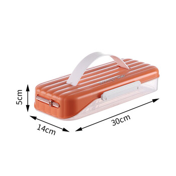 Yunmian dumpling household multi-layer sealed crisper wonton quick-frozen freezer kitchen refrigerator storage box portable dumpling box vibrant orange-610 one layer-abc- fresh-locking dumpling box-narrow style